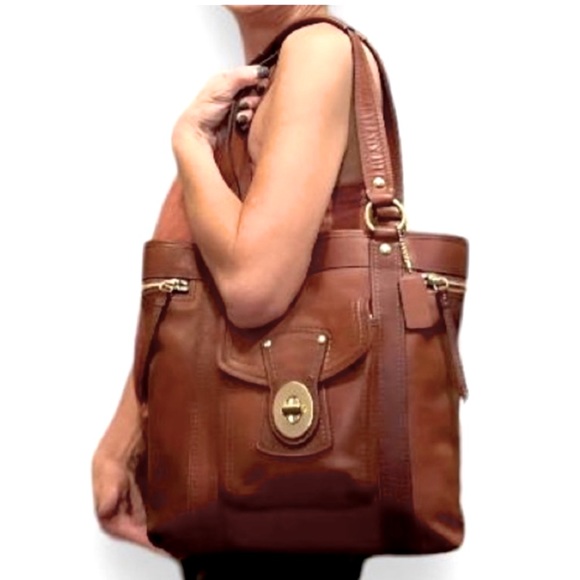 Coach Handbags - Coach Tan Vachetta Leather Legacy Gigi Tote Bag Carryall